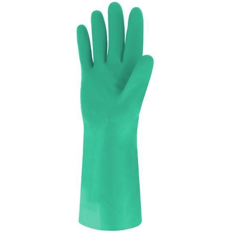 Gants nitrile vert floqué 30 cm SINGER T.10 - NIT153810