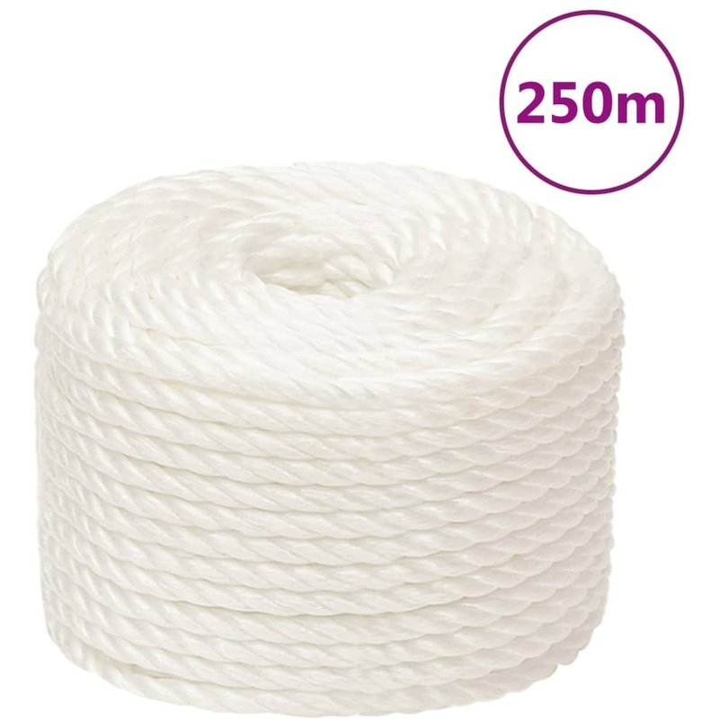 vidaXL Corde de travail Blanc 14 mm 250 m polypropylène