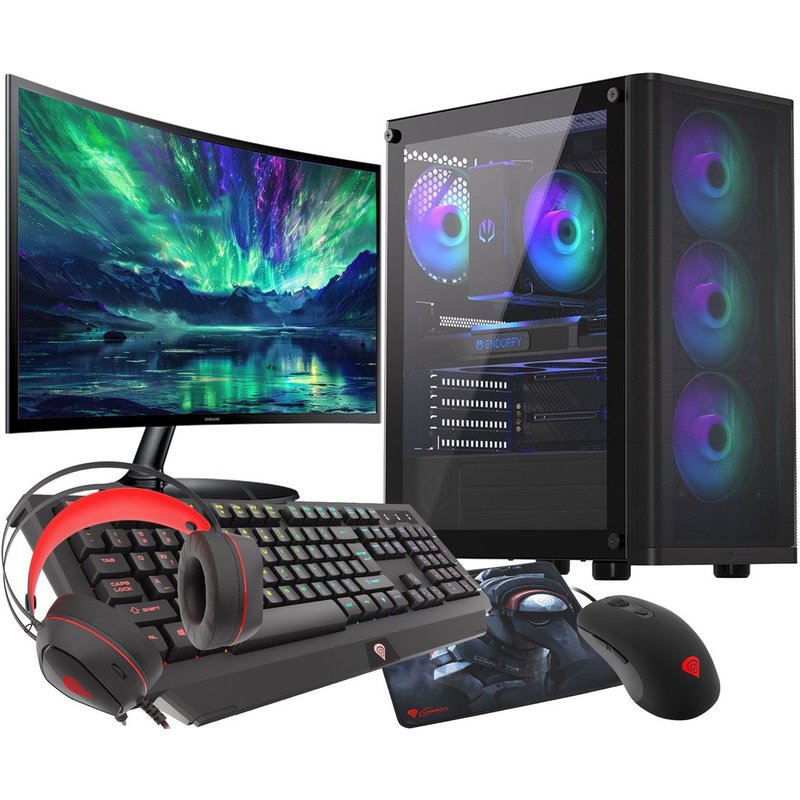 VIST VENTUM PC Gaming Ryzen 7 5700X - RAM 32Go - RTX 4060 - SSD 1To M.2 - WIFI - 27" - Windows 11 Pro