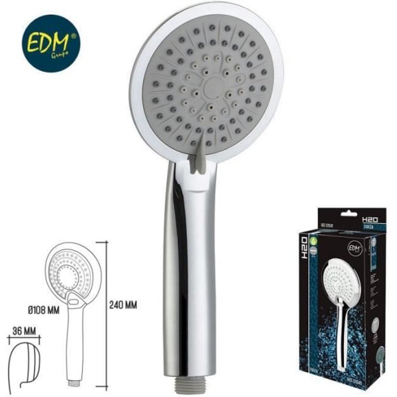 Poignée de douche moderne 3 fonctions chrome 36x240mm