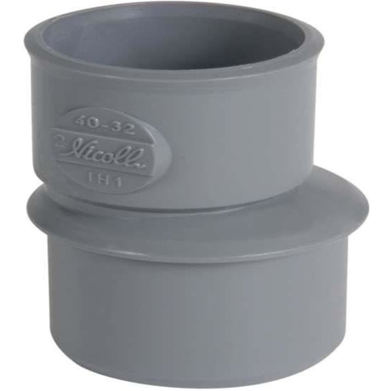 REDUCTION EXCENTREE PVC MALE 50MM FEMELLE 40MM - NICOLL - 5 PIECES