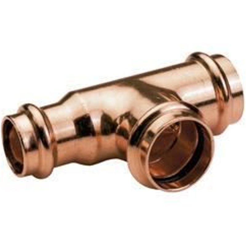 Té inégal cuivre à sertir 22x18x22