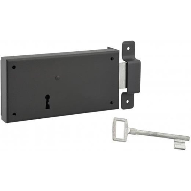 Serrure en applique pĂȘne dormant 160 x 80 mm droite pour porte de cave