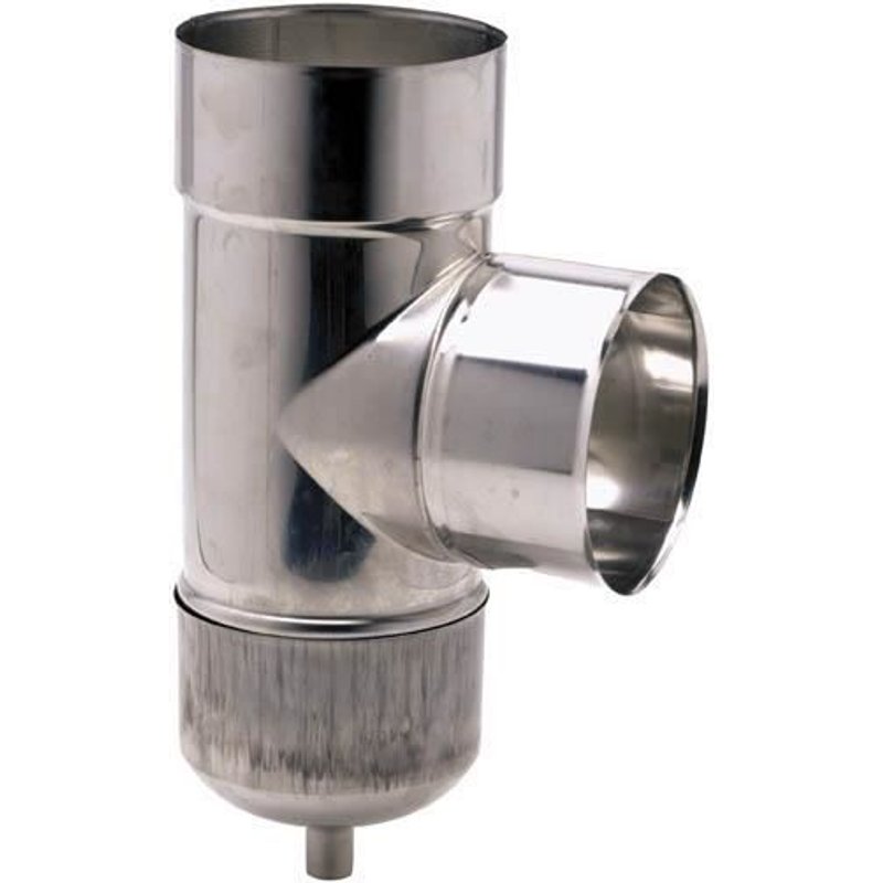 Té tubage 90° inox 304 + purge O100 piquage mâle