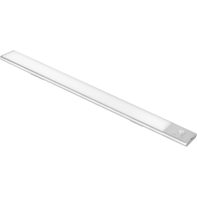 Emuca Luminaire LED Kaus rechargeable par usb avec détecteur de mouvement, L 400 mm, Anodisé mat, Plastique et Aluminium