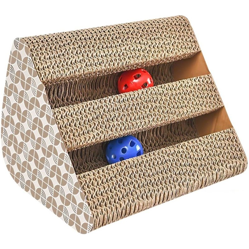 Intirilife Plateau À Griffer Interactif Pour Chats Jouets Pour Chats En Carton Ondulé Brun De Taille 27.5 X 23.5 X 17.5 Cm - Pour Occuper Votre Chat En Jouant