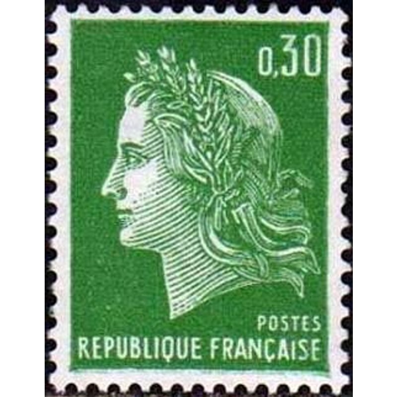 Timbre France 1969 Oblitéré Marianne De Cheffer 0.30 Yt1611
