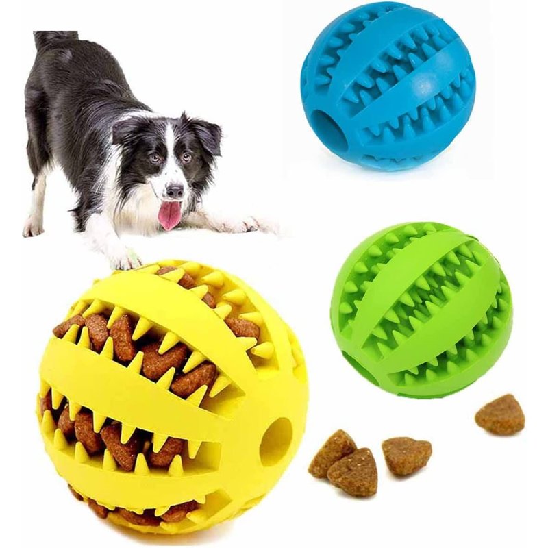 3 Jouet Chien Balles,Balle Pour Chien En Caoutchouc Naturel,Balle De Jouet Interactive D'entraînement Iq Puzzle Pour Petit Moyen Chien,Pour Chien Masse Les Gencives,Jouer Et Mâcher