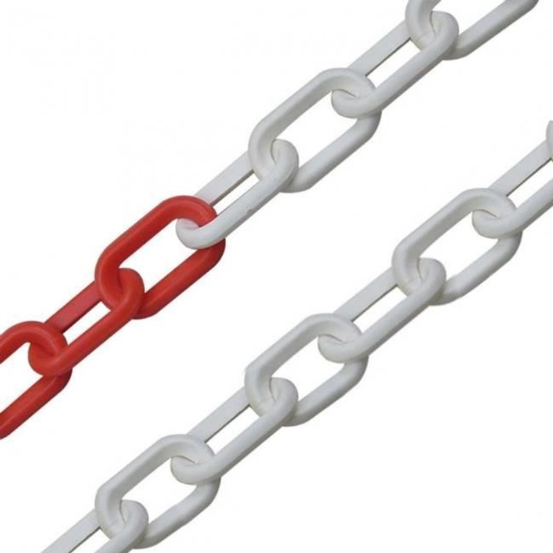 Chaine de signalisation plastique sac de 25 mètres (6 - rouge / blanc)