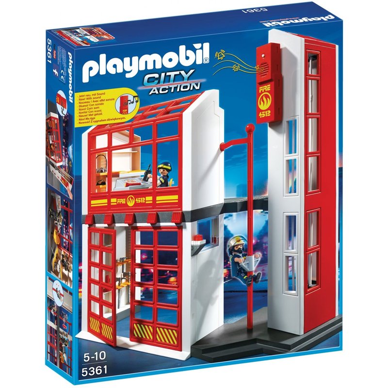 Playmobil 5361 - Caserne De Pompiers Avec Alarme