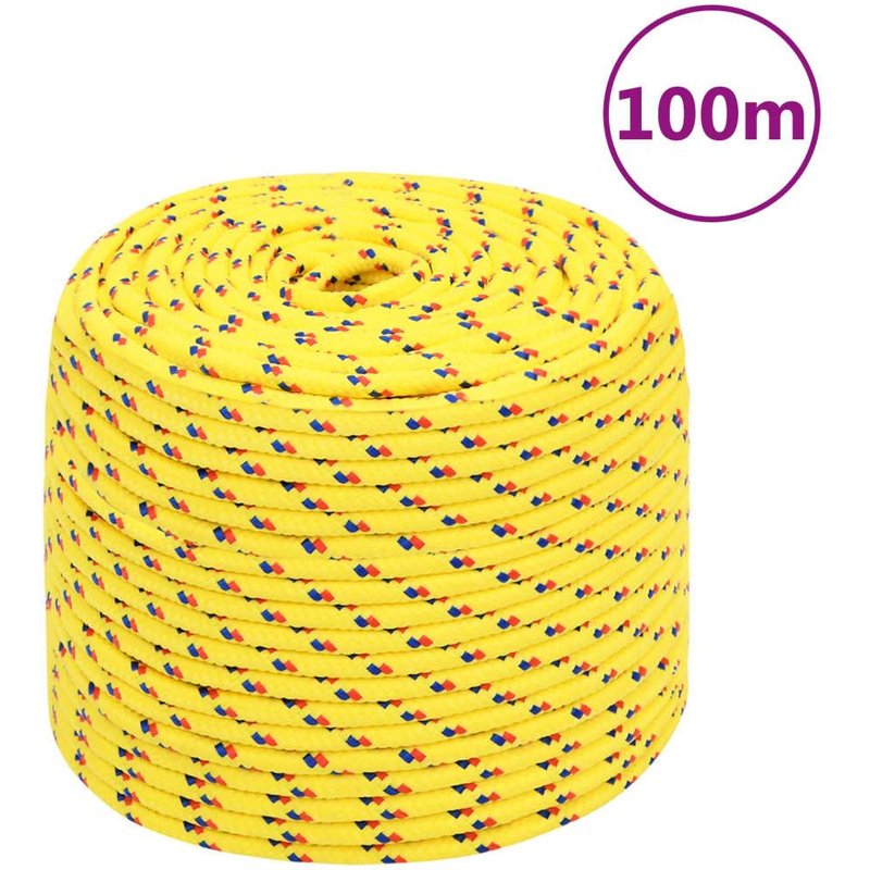 vidaXL Corde de bateau Jaune 8 mm 100 m Polypropylène