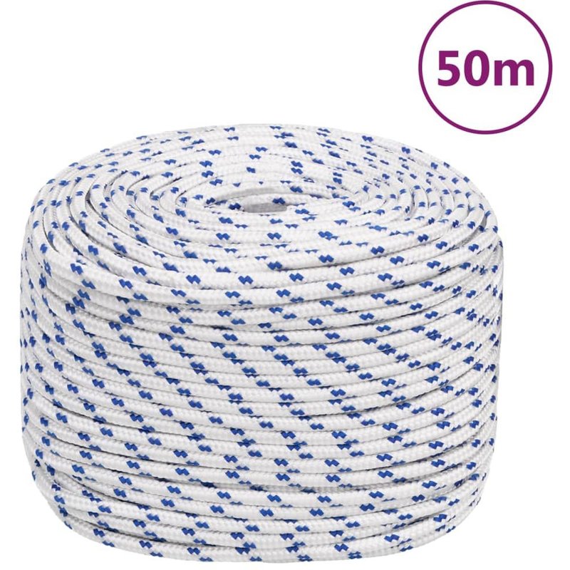 vidaXL Corde de bateau Blanc 6 mm 50 m Polypropylène