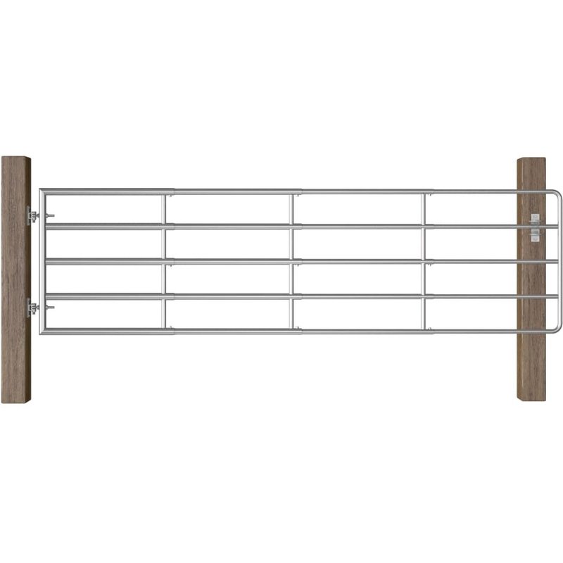 vidaXL Portillon à 5 barres Acier (115-300)x90 cm Argenté