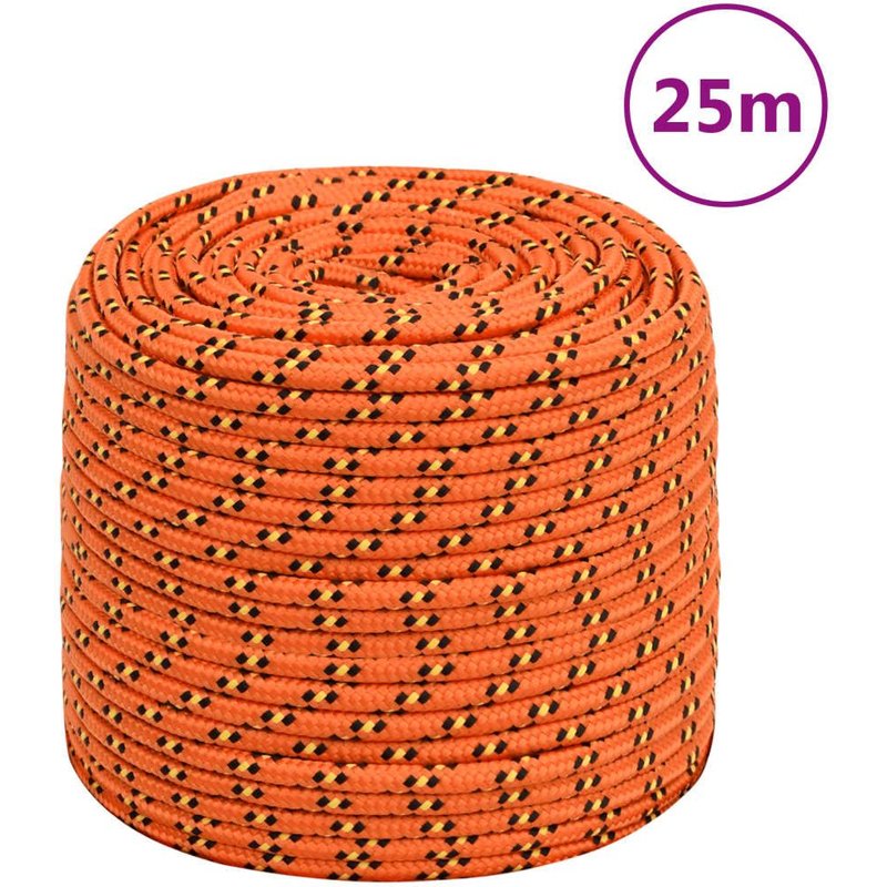 vidaXL Corde de bateau Orange 10 mm 25 m Polypropylène