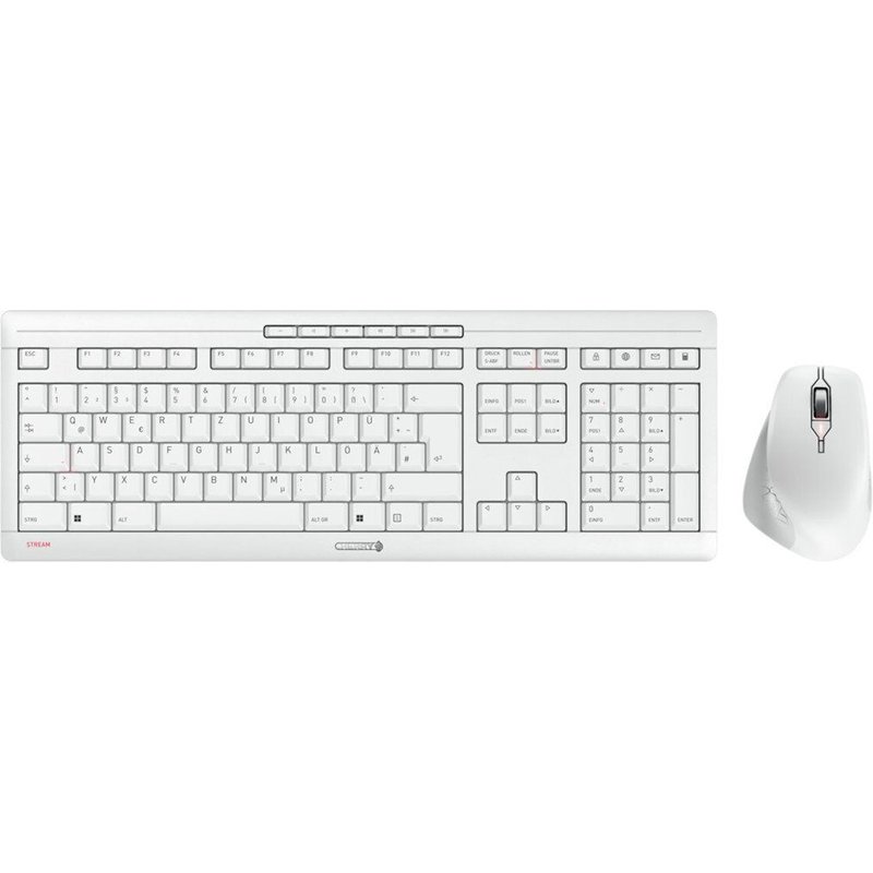 CHERRY STREAM DESKTOP COMFORT - Ensemble clavier et souris - 100% - full size - sans fil - 2.4 GHz - QWERTZ - Allemand - commutateur : CHERRY SX - gris blanc