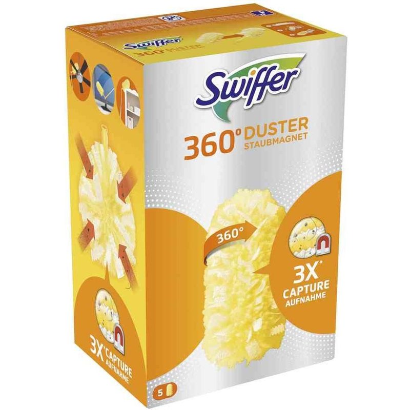 Swiffer Lot de 5 Recharges Plumeau Magnétique 360 degrés