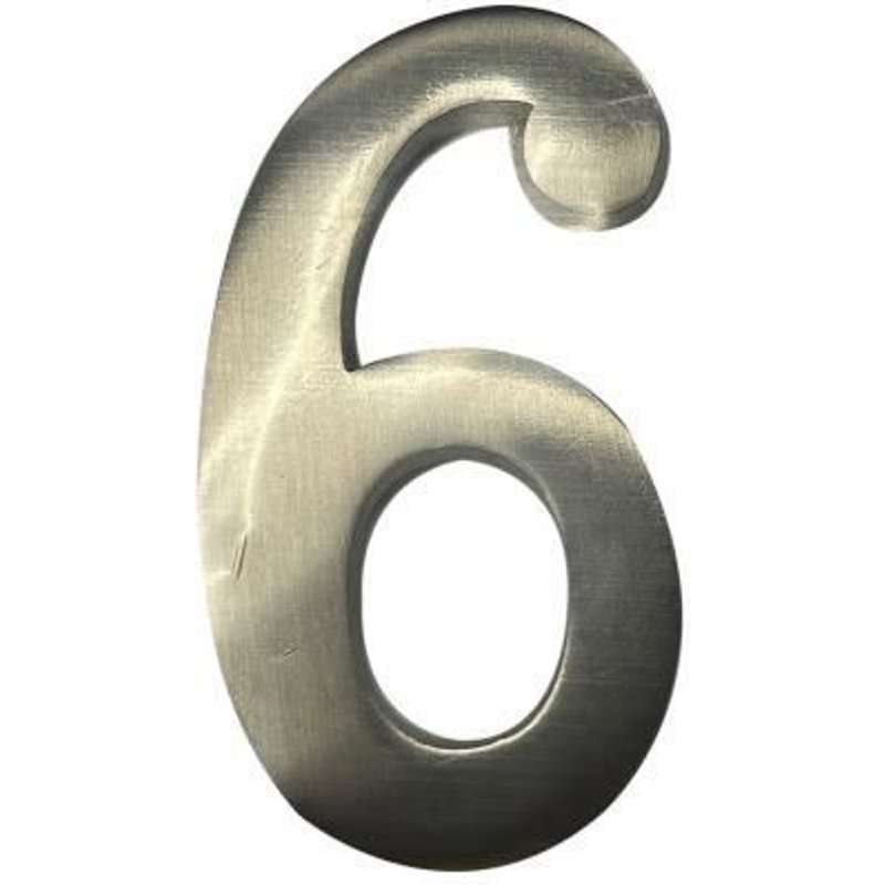 GENERIQUE - Numéro De Maison 6 En Nickel Mat 10cm Fixation Invisible