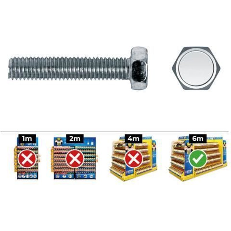 GENERIQUE - Vis Metrique Hexa. Din 933 6x10 Zinc Plat. Boîte 250 Uni. Celo