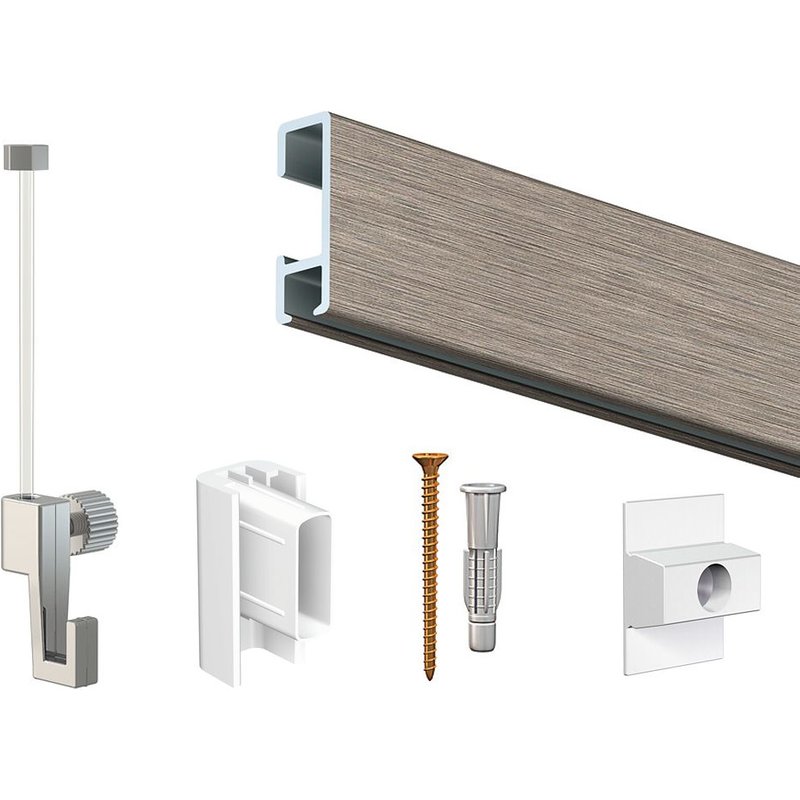 Cimaise Box Artiteq Click ÉCO 4 mètres Gris - Kit accrochage tableau