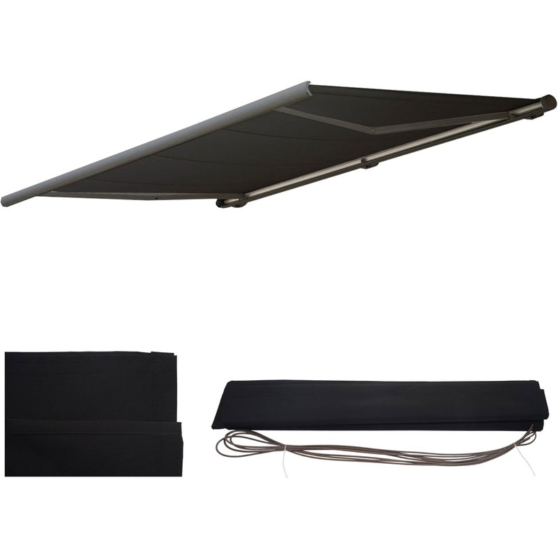 Housse de rechange pour store T124, cassette complète Housse de rechange protection solaire 5x3m Acrylique anthracite