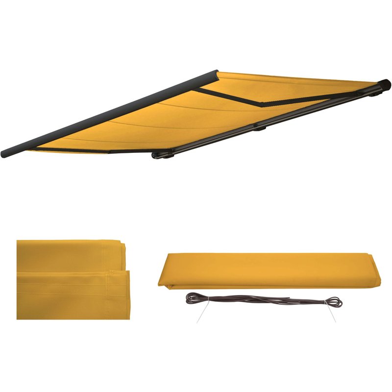 Housse de rechange pour store T122, cassette complète Housse de rechange protection solaire 4x3m Polyester jaune