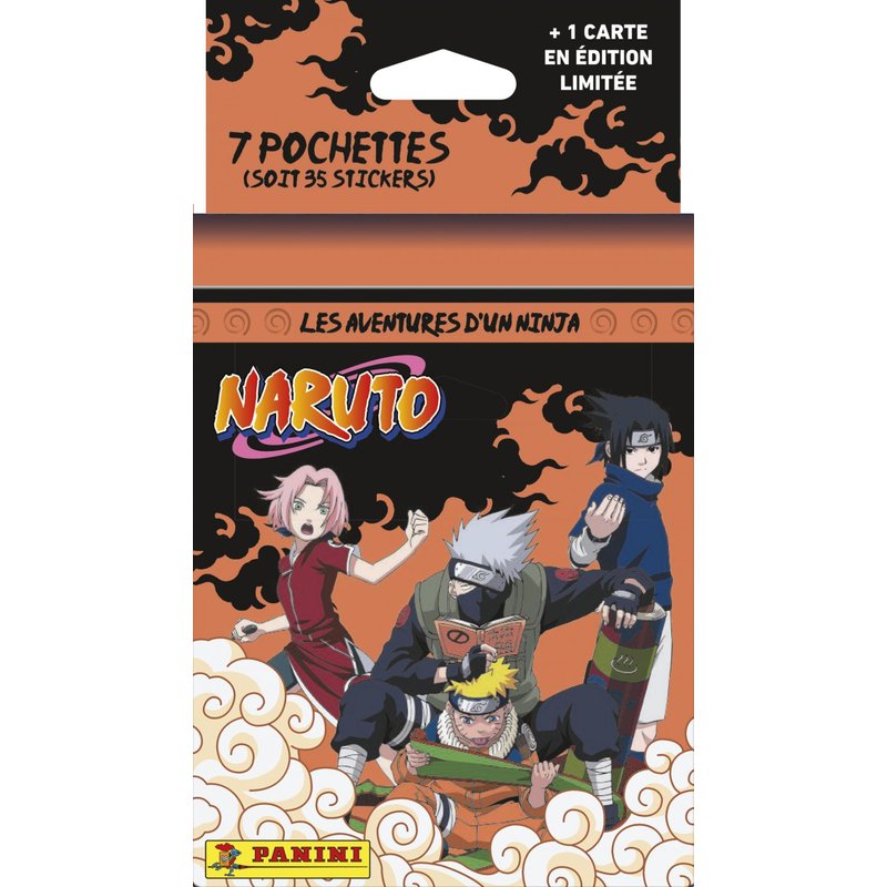 Stickers Naruto Blister 7 Pochettes + 1 Carte Édition Limitée
