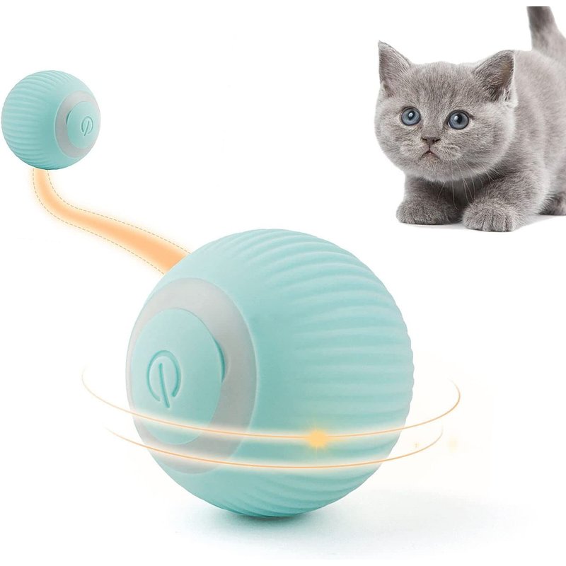 Jouet Pour Chat Avec Lumière Led Balle Électrique Pour Chat Automatique 360 Degrés Rolling Ball Jouet Pour Chat Interactif Usb Rechargeable Cat Ball (Bleu)
