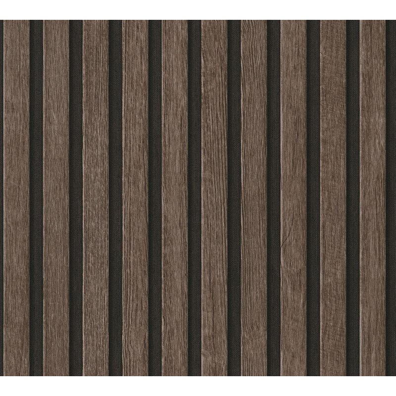 Papier peint 3D aspect bois Profhome 391093-GU papier peint intissé gaufré à chaud texturé à l'aspect de bois mat brun noir 5,33 m2