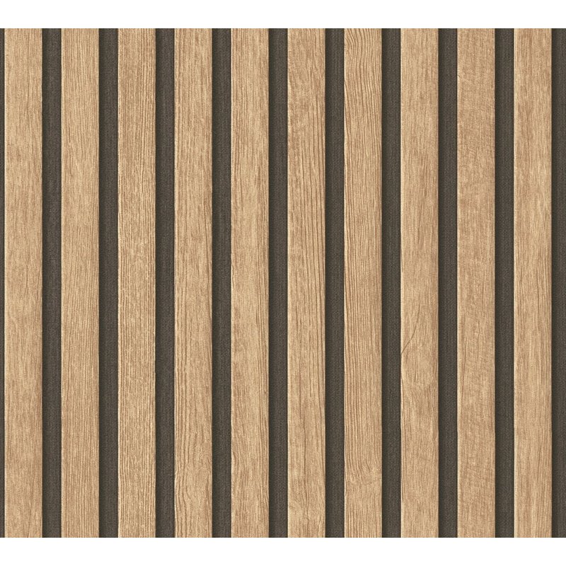 Papier peint 3D aspect bois Profhome 391091-GU papier peint intissé gaufré à chaud texturé à l'aspect de bois mat beige brun noir 5,33 m2
