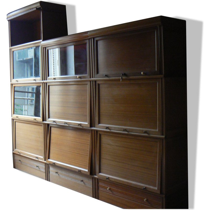 Bibliothque Modulable Md Meuble De Rangement Vintage En Teck Marron