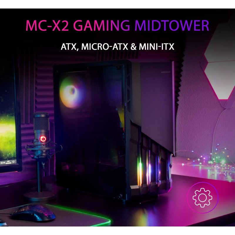 Boitier PC Moyen Tour ATX Mars Gaming MC-X2 RGB avec panneau vitré - Noir