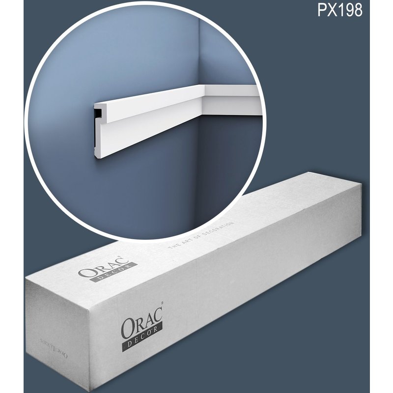 Orac Decor PX198-box MODERN U-STEPS1 carton 24 pièces Cimaise design moderne blanc 48 m