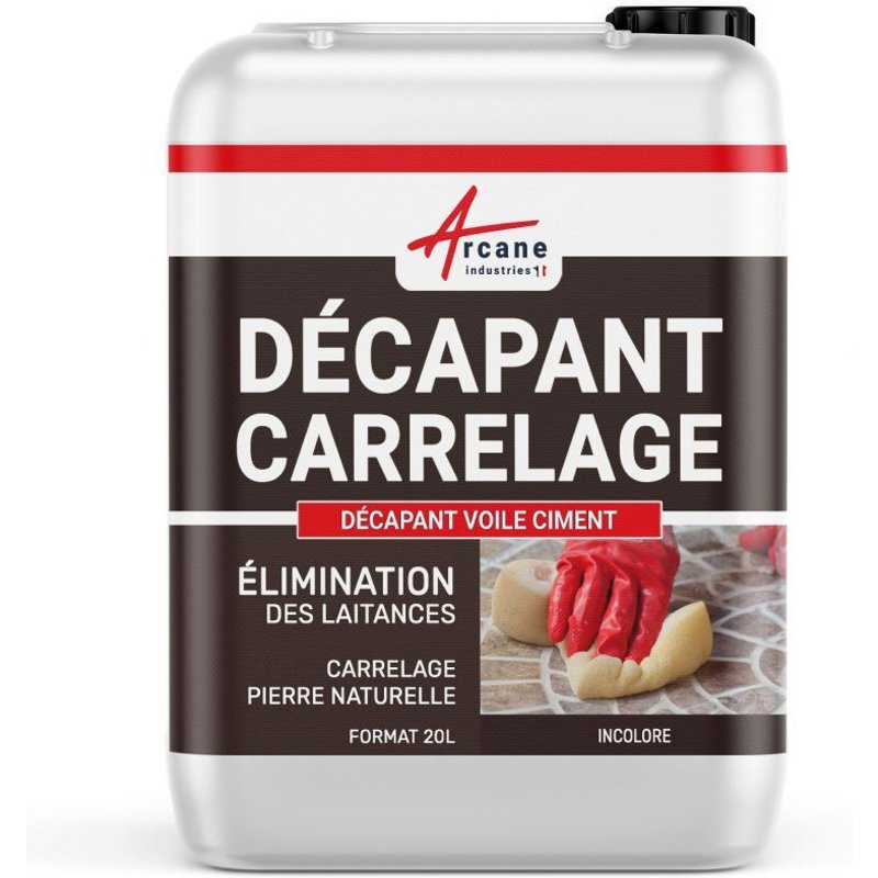Décapant voile de ciment carrelage nettoyage laitance salpêtre Elimine tartre calcaire rouille trace DÉCAPANT VOILE CIMENT 20 L