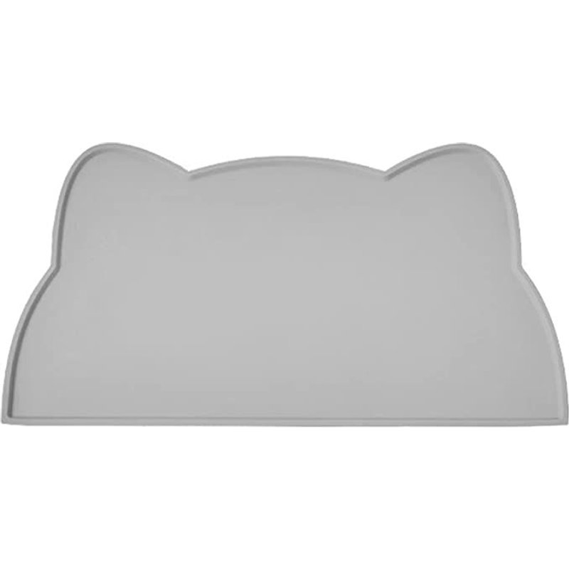 Tapis De Bol Pour Chien Et Chat (Gris), Tapis De Bol En Silicone Antidérapant Pet Food Mat Imperméable À L'eau