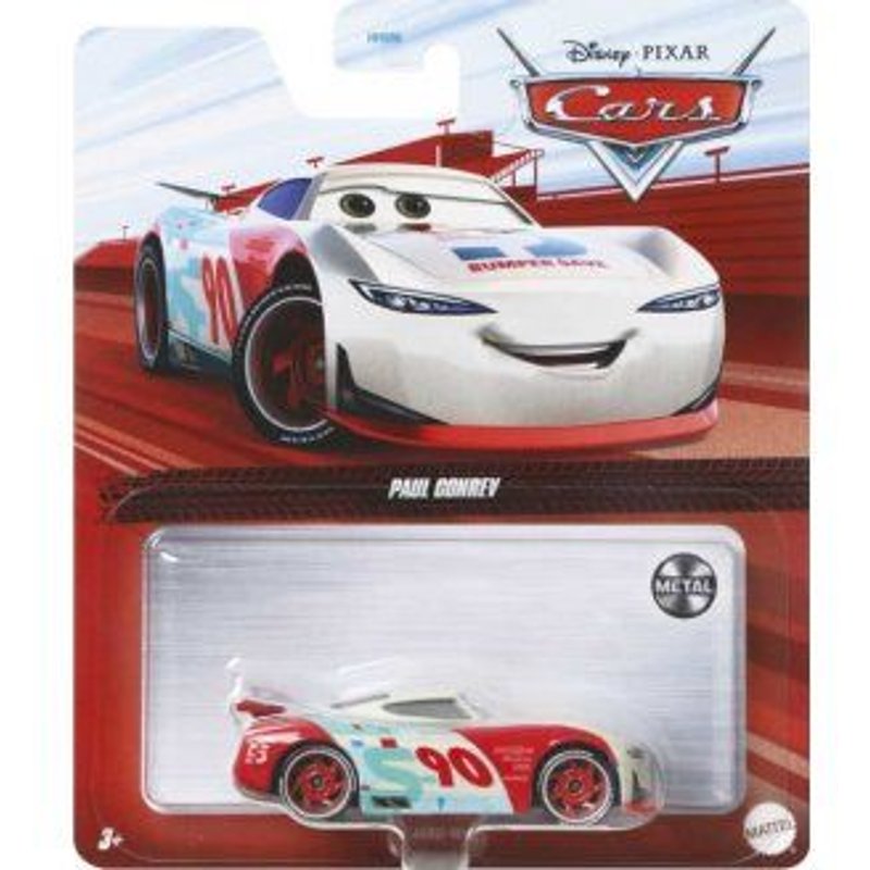 Coffret Voiture Cars Disney : Paul Conrev - Set Véhicule Miniature Blanche Et Rouge Et 1 Carte Offerte