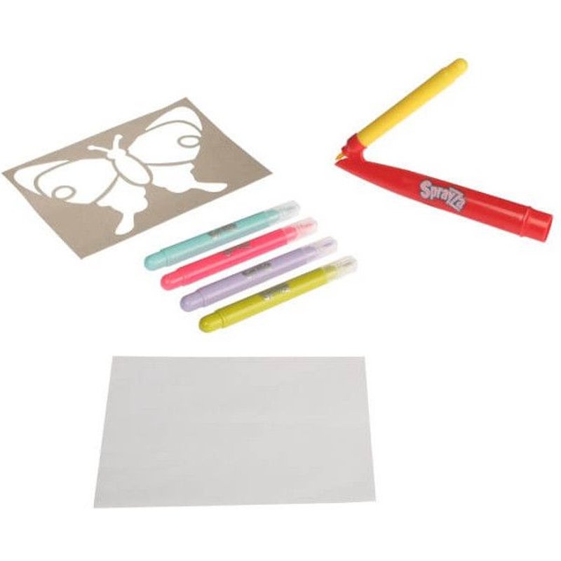 Venteo - Pochoirs Set Couleur 1 - Pochoirs Pour Réaliser Les Plus Beaux Dessins + 5 Feutres + Cadres