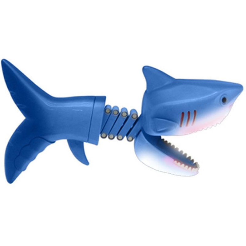 Dinosaure Requin Pecker Telescopique Ressort Manipulateur Clip Creative Decompression Tricky Toy,Bleu