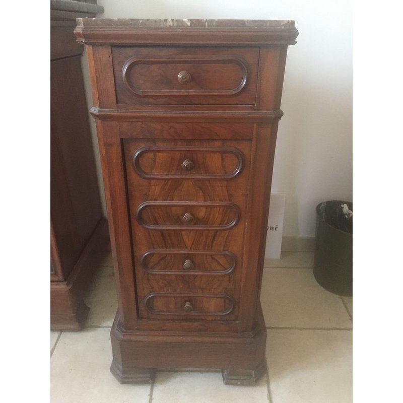 Table De Chevet Abattants En Acajou Et Placage Acajou Poque Louis Philippe Bois