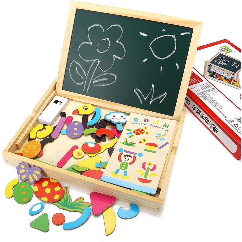 La Planche A Dessin Magnetique Double Face En Bois Bloque Les Jouets Educatifs Precoces Pour Enfants