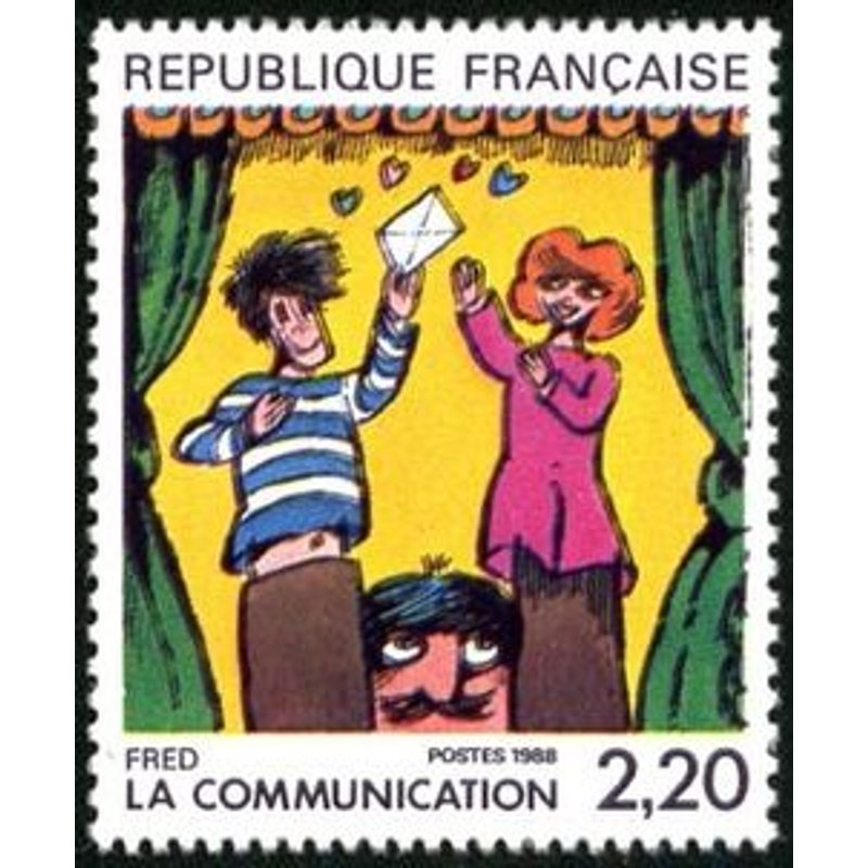 Timbre France 1988 Oblitéré La Communication Vue Par Fred 2.20 Yt2506