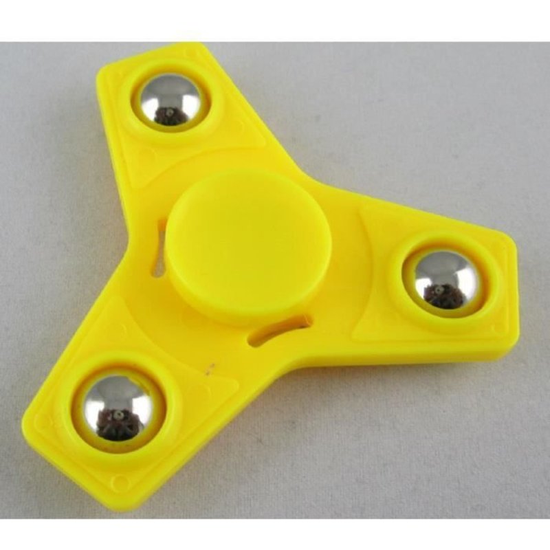 Toupie Anti Stress Anti Anxiété Jaune Avec Billes Intégrées Hand Spinner
