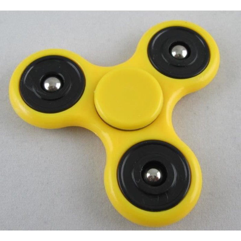 Toupie Anti Stress Anti Anxiété Jaune Et Noir À Billes Hand Spinner