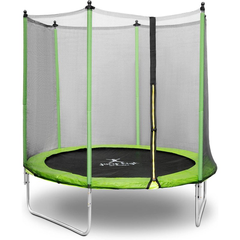 Trampoline De Jardin - Diamètre 244 X 180 Cm - 80 Kg - Filet De Sécurité - Noir/Gris Helloshop26 14_0008022