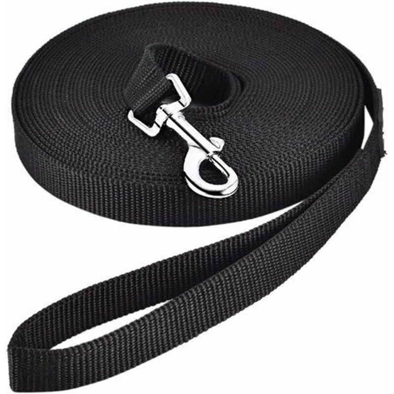Laisse Longue Laisse De Dressage Pour Chien (Longueur 3m, Noir) Longue Sangle En Nylon Mains Libre Pour Chiens Chats Animal De Compagnie Promenade Jogging