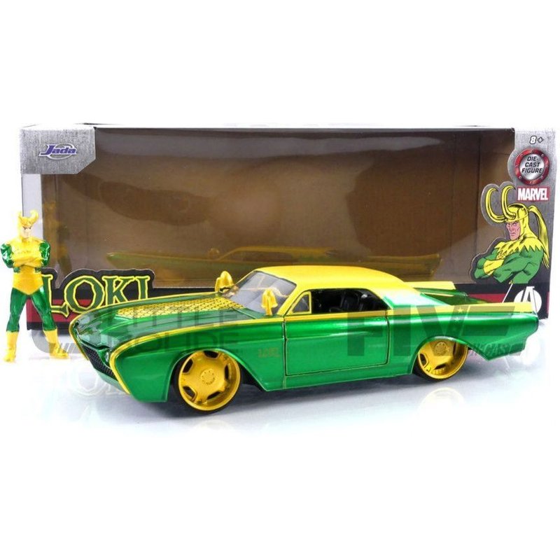 Jada Toys 1/24 - 33357gr - Ford Thunderbird - With Loki Figure - 1963-Jada Toys