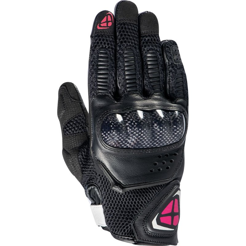 Gants cuir/textile été femme Ixon RS4 Air Lady noir/fushia- M