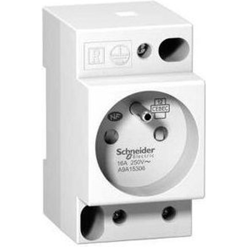 Schneider A9A15306 Prise de courant modulaire 16A 2P+T standard français 250V
