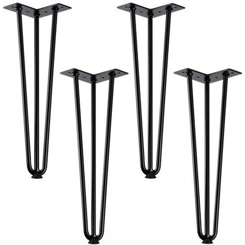 Pieds en épingle pour table et console - 710 mm - noir - par 4 SYNERCIA