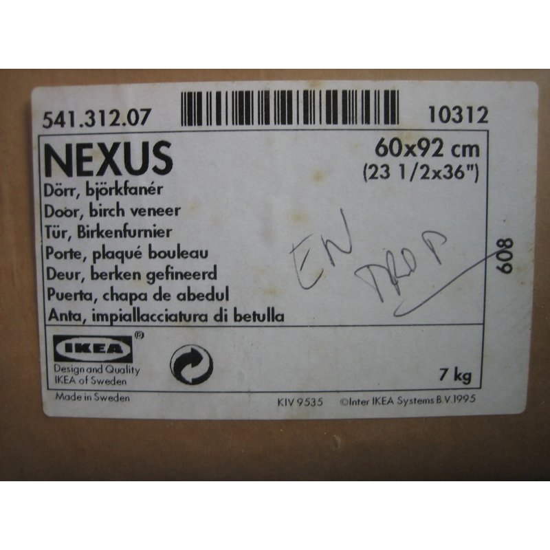 Ikea Nexus Porte 60 X 92 Cm Plaqué Bouleau