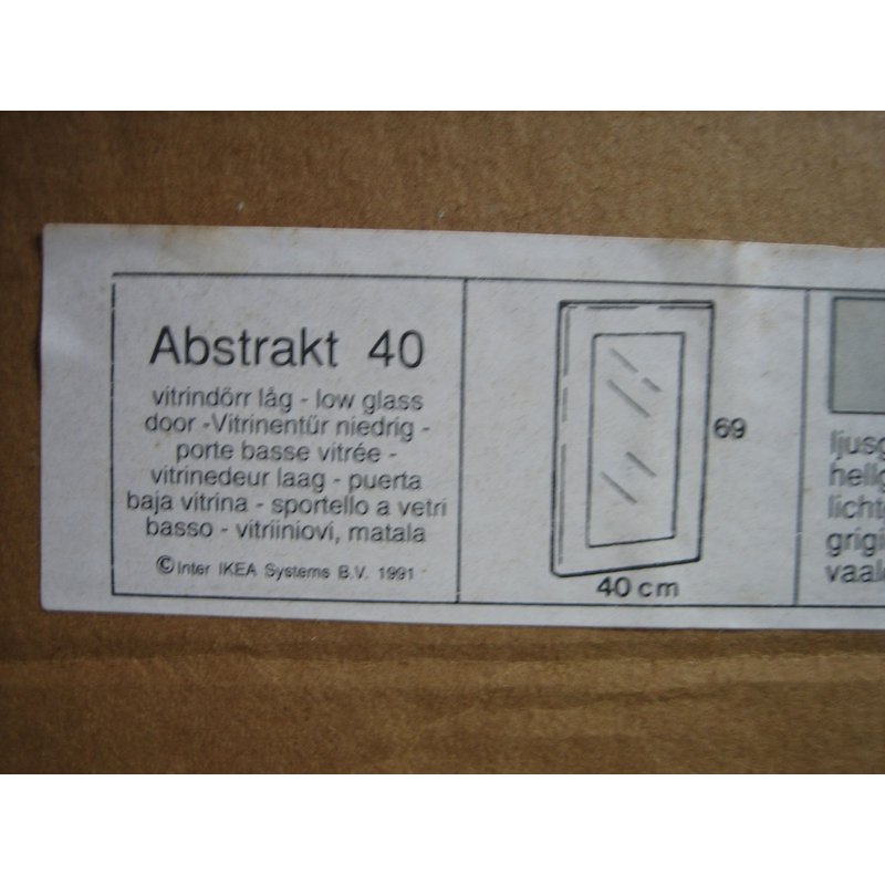 Ikea Abstrakt 40 Lot De Quatre Portes Basses Vitrées Gris Clair